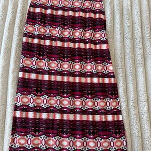 Rue21 Pink and Black Patterned A-Line Skirt